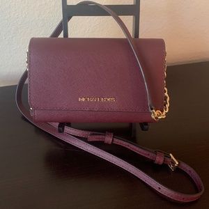 Michael Kors Jet Set Travel Merlot Crossbody Bag